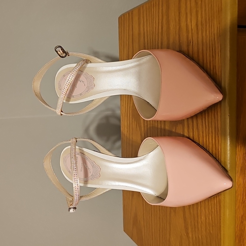 Rene Caovilla Swarovski Embellished Pink/white Heels - Picture 3 of 9